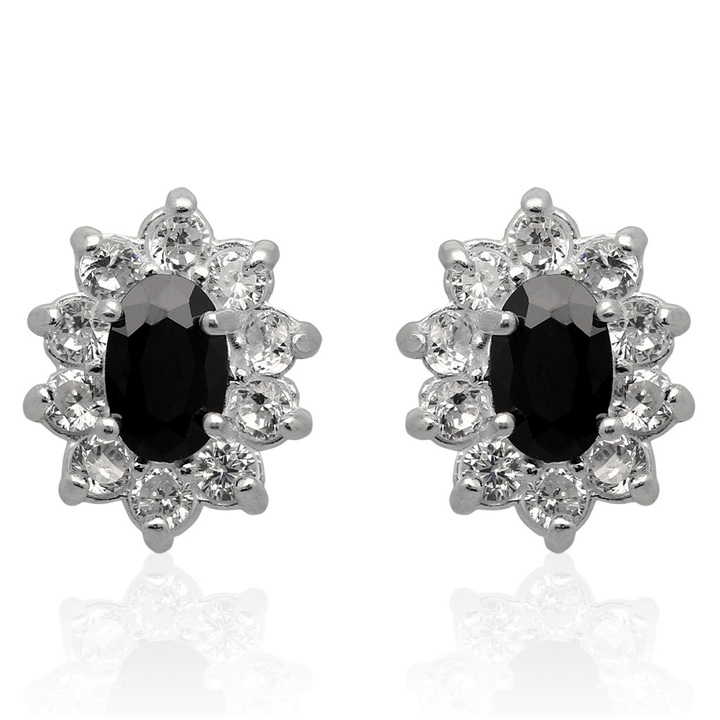 KOLCZYKI srebrne DAMSKIE wkrętki eleganckie CZARNE markiza SREBRO 925