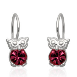 Kolczyki srebrne z różowymi...