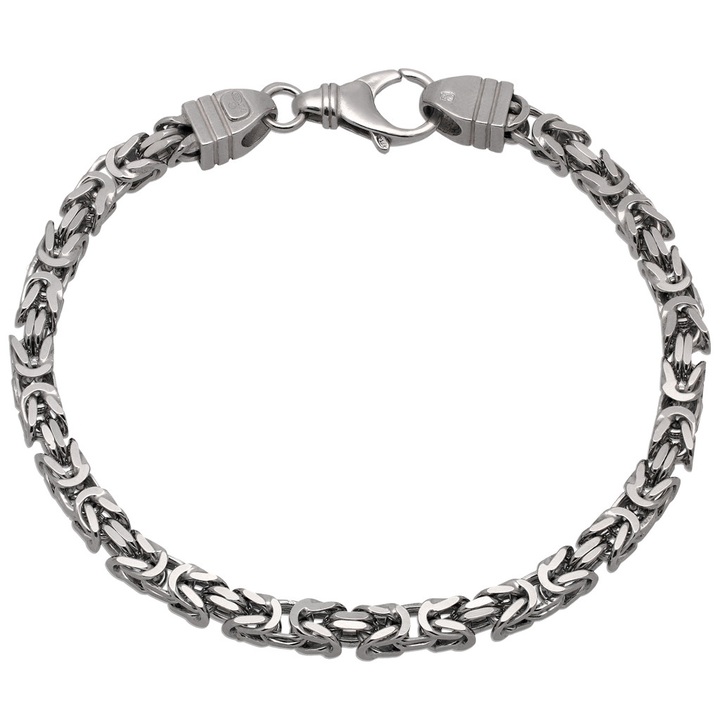 Bransoletka SREBRNA męska SPLOT KRÓLEWSKI bizantyjski 19cm 4,5mm 925