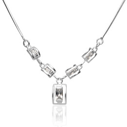 Naszyjnik srebrny z cyrkoniami crystal 925