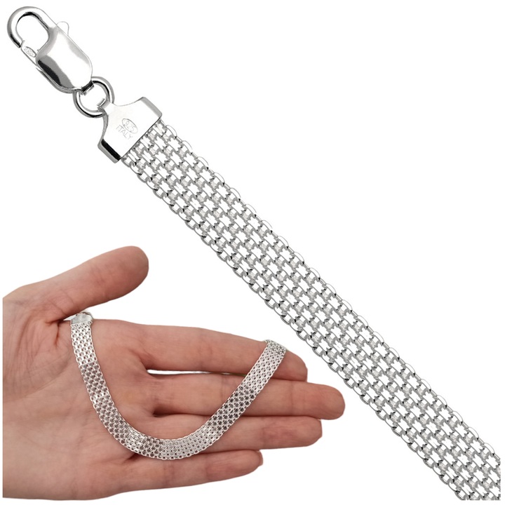 Łańcuszek srebrny bismark 50cm 8.4mm 925