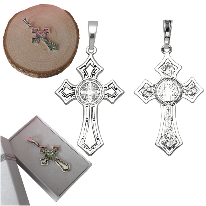 Krzyżyk srebrny św.benedykt SREBRO 925