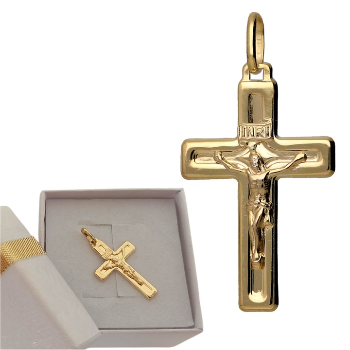Krzyżyk złoty z wizerunkiem Chrystusa pr.585