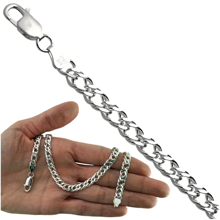 Łańcuszek srebrny rombo 60cm 6.3mm 925