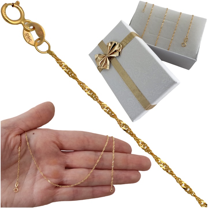 Łańcuszek złoty singapur 42cm 1.5mm złoto pr.585