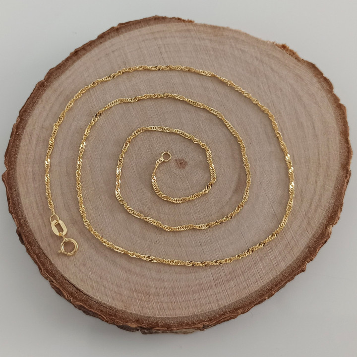 Łańcuszek złoty singapur 45cm 1.5mm złoto pr.585