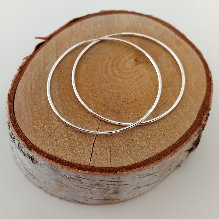 Kolczyki srebrne kółka 60mm koła rurka 2mm 925