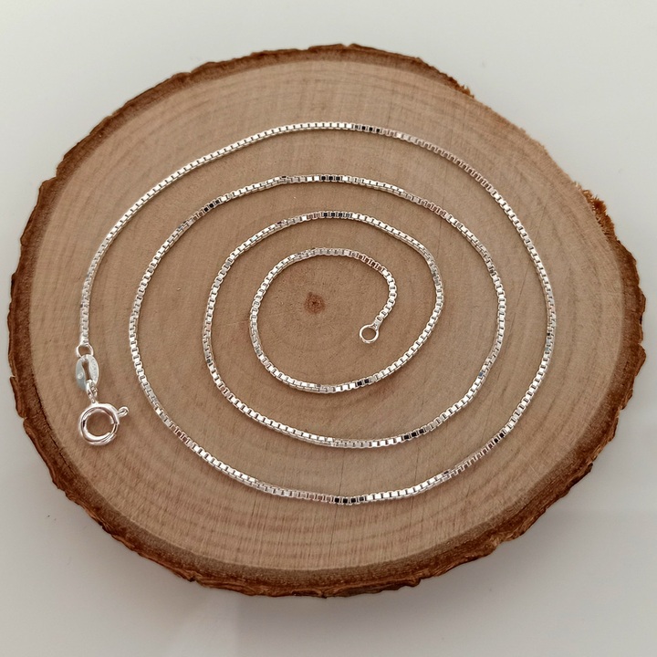 Łańcuszek srebrny kostka 55cm 1.2mm 925
