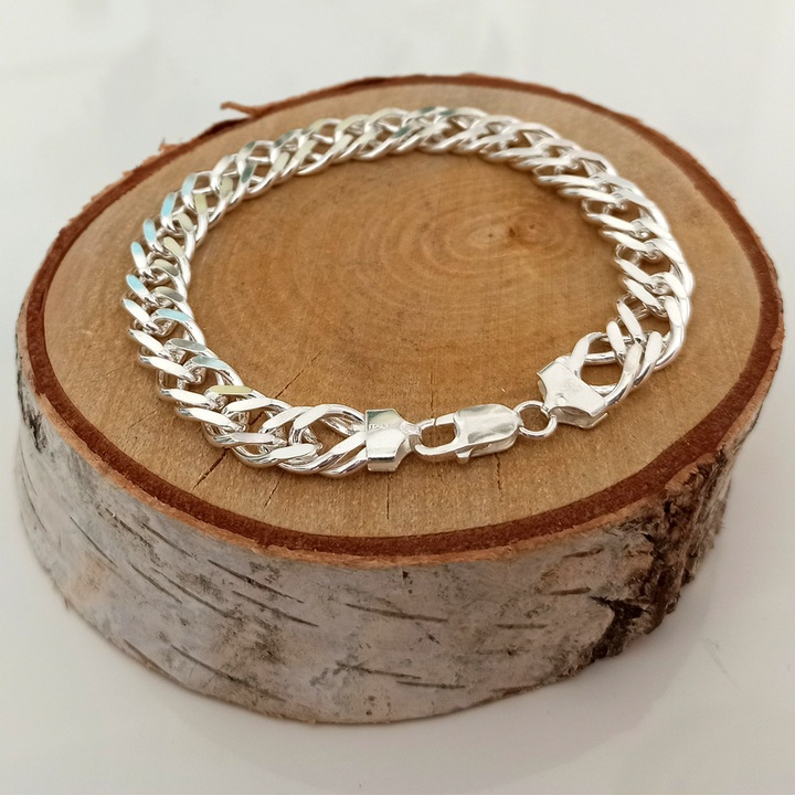 Bransoletka srebrna rombo 24cm 10,5mm 925