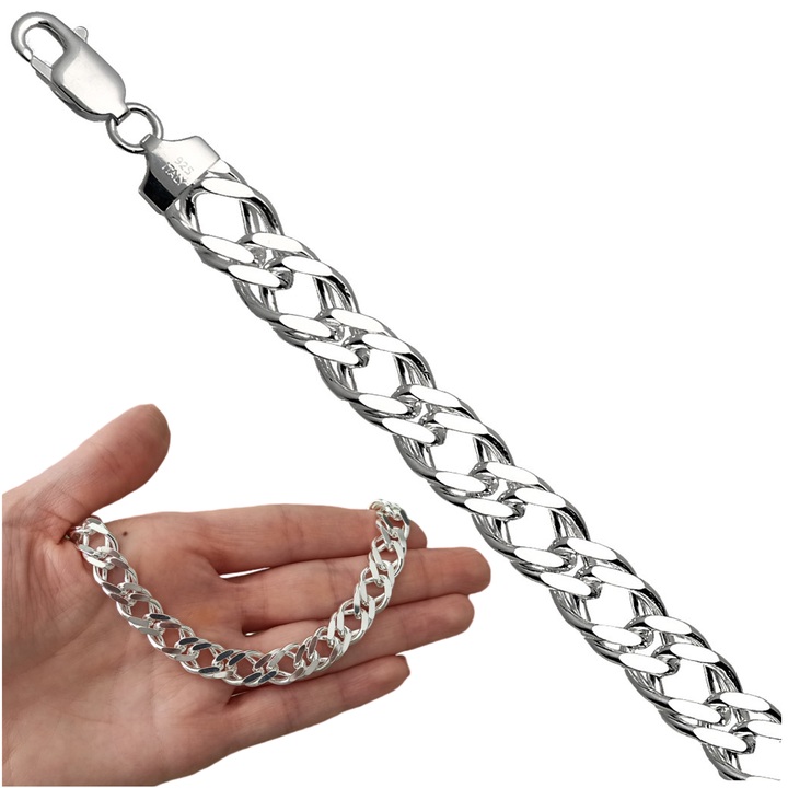 Łańcuszek srebrny rombo 60cm 10.5mm 925