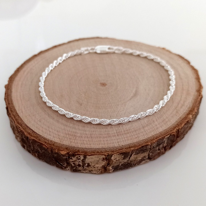 Bransoletka srebrna kordel 19cm 2.6mm 925