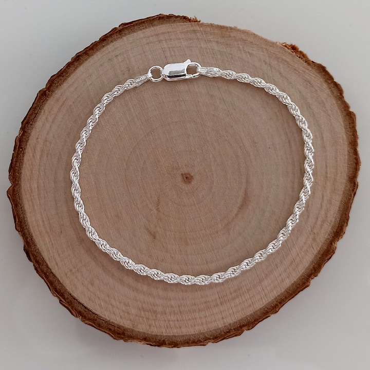 Bransoletka srebrna kordel 19cm 2.6mm 925