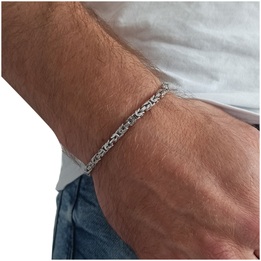 Bransoletka SREBRNA męska SPLOT KRÓLEWSKI bizantyjski 21cm 3,8mm 925
