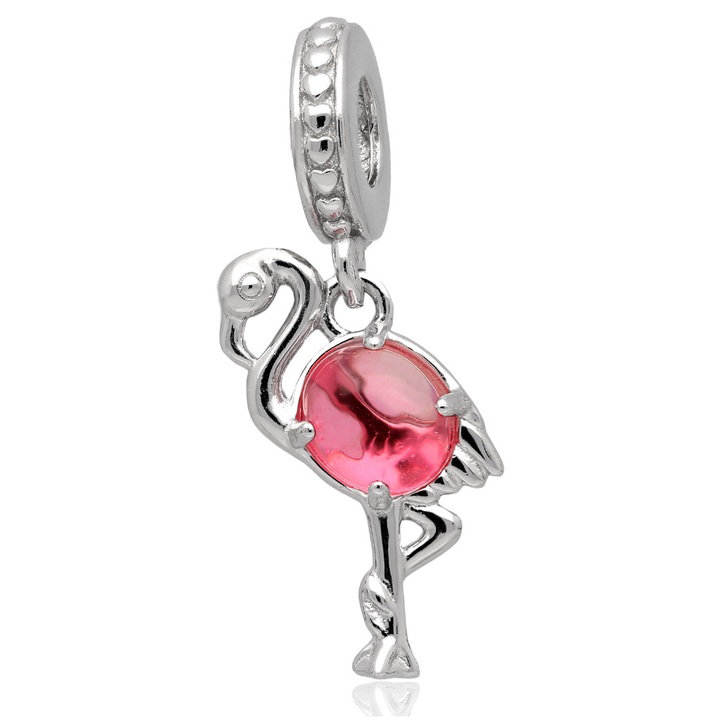 Wisiorek srebrny modułowy CHARMS BEADS flaming różowy 925