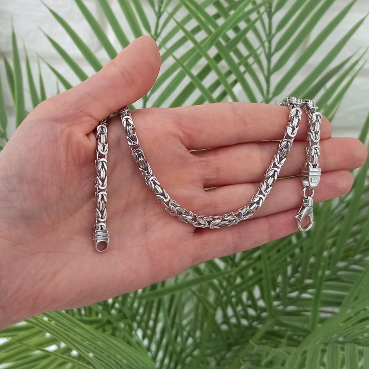 Bransoletka SREBRNA męska SPLOT KRÓLEWSKI bizantyjski 19cm 4,5mm 925