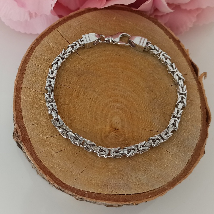 Bransoletka SREBRNA męska SPLOT KRÓLEWSKI bizantyjski 19cm 4,5mm 925