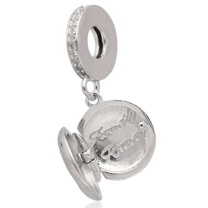 Wisiorek srebrny modułowy CHARMS BEADS z cyrkoniami srebro 925