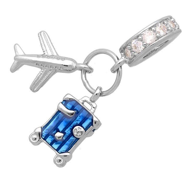 Wisiorek srebrny modułowy CHARMS BEADS podróże srebro 925