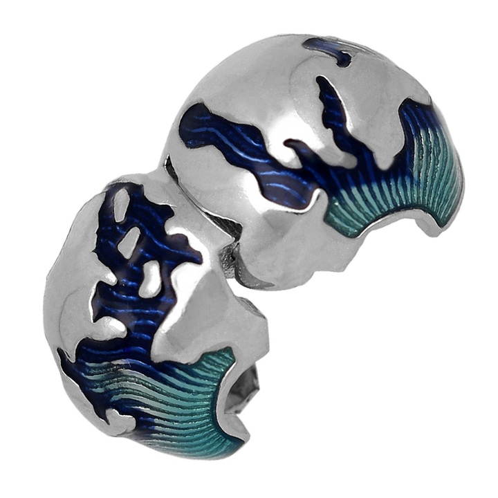 Wisiorek srebrny modułowy CHARMS BEADS kula ziemska srebro 925