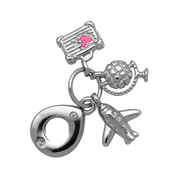 Wisiorek srebrny modułowy CHARMS BEADS podróże srebro 925