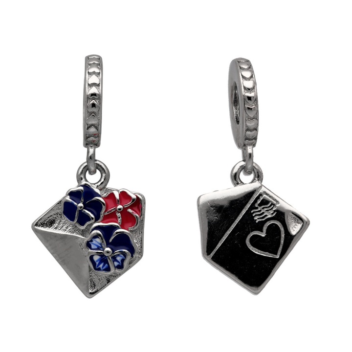 Wisiorek srebrny modułowy CHARMS BEADS koperta list srebro 925