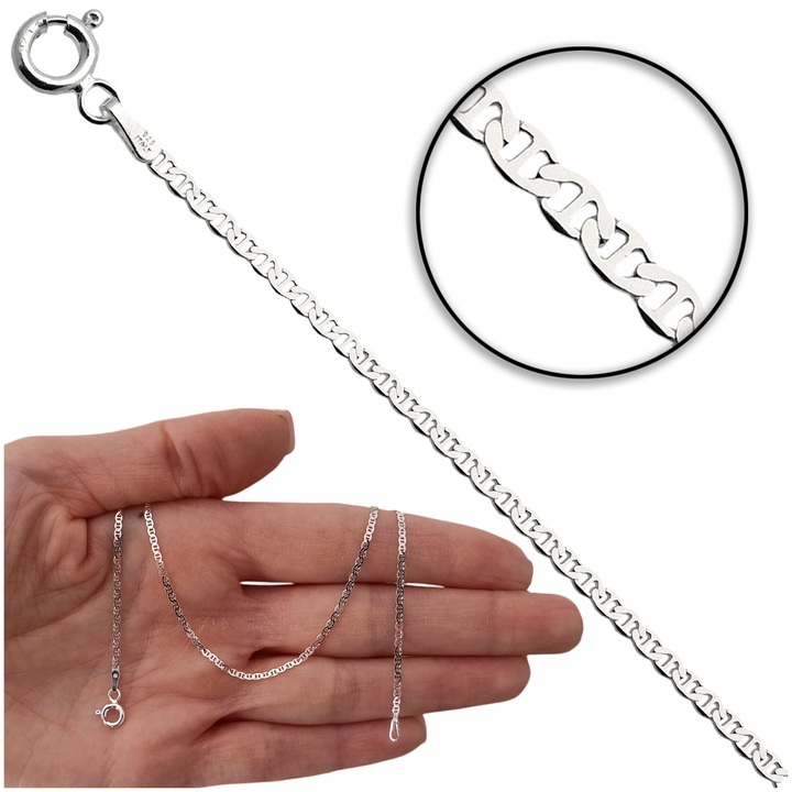 Łańcuszek srebrny żyletka 50cm 1.8mm 925