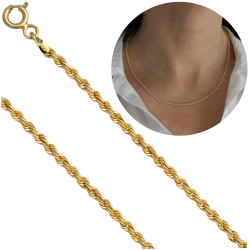 Łańcuszek złoty kordel 50cm...