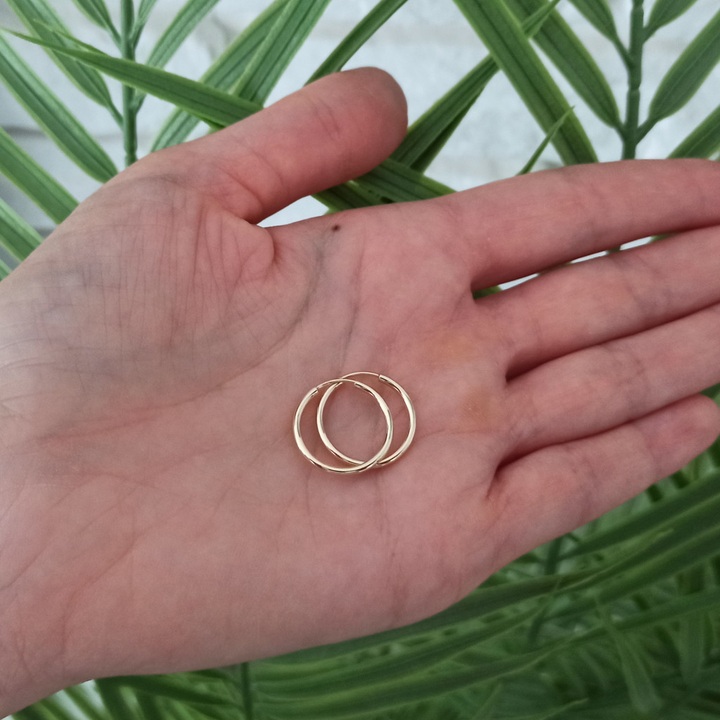 Kolczyki złote KÓŁKA 15mm klasyczne KOŁA kółeczka ZŁOTO 585