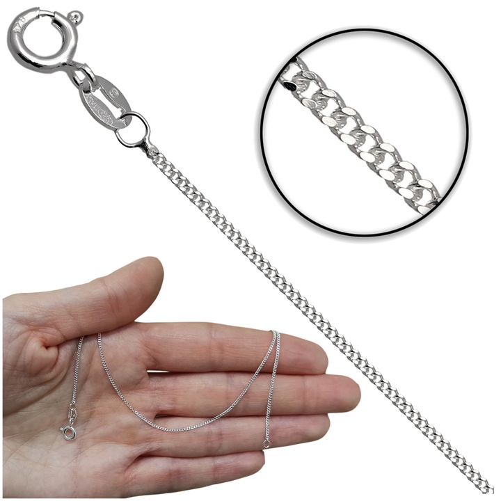 Łańcuszek srebrny pancerka 45cm 1.2mm 925