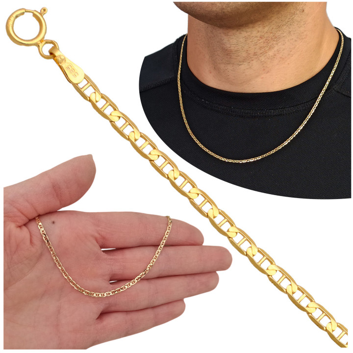 Łańcuszek złoty żyletka 55cm 2.4mm złoto pr.585