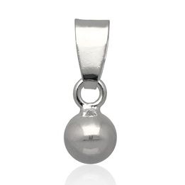 Wisiorek srebrny rodowany kula 6mm kulka srebro pr.925