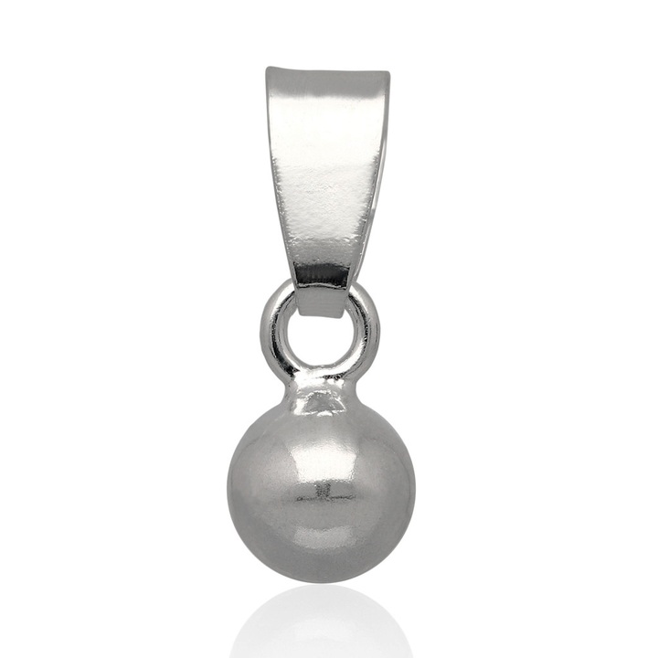 Wisiorek srebrny rodowany kula 6mm kulka srebro pr.925