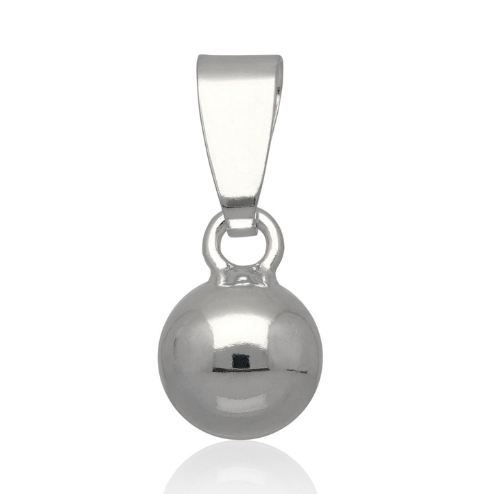 Wisiorek srebrny rodowany kula 8mm kulka srebro pr.925
