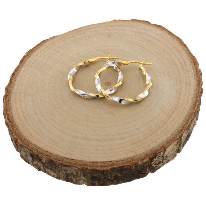 Kolczyki złote koła skręcane 20mm kółka białe złoto 585