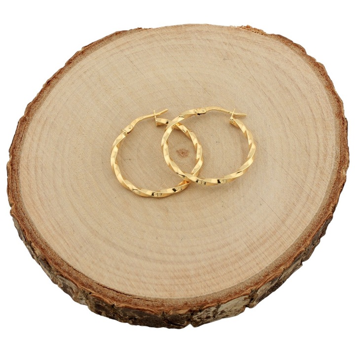 Kolczyki złote KÓŁKA skręcane KOŁA 20mm ZŁOTO 585