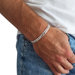 Bransoletka srebrna pancerka 23cm 6.6mm 925