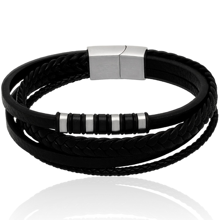 Bransoletka srebrny 21 cm z bez kamieni stal