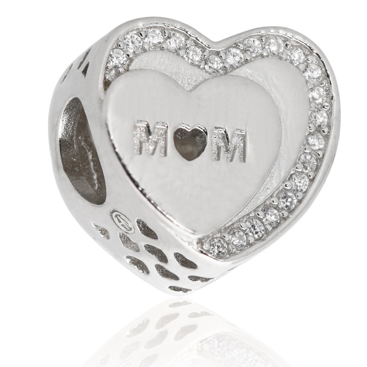 Wisiorek srebrny modułowy CHARMS BEADS serce srebro 925