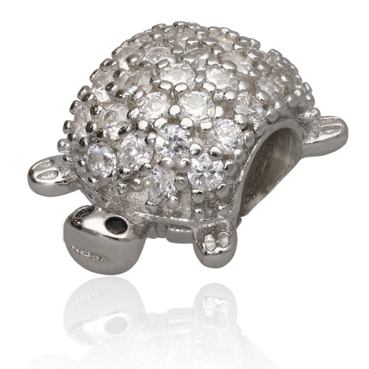 Wisiorek srebrny modułowy CHARMS BEADS żółw srebro 925
