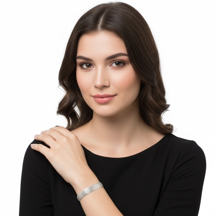 Bransoletka srebrna damska bismark 21cm 12mm 925