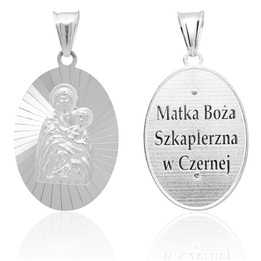 Medalik Srebrny 925 Matka Boża Szkaplerzna w Czernej