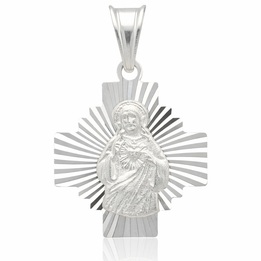 Medalik srebrny bez kamieni najświętsze serce jezusa srebro pr.925