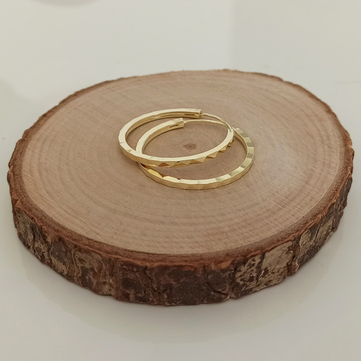 Kolczyki srebrne kółka 30mm złocone koła 925