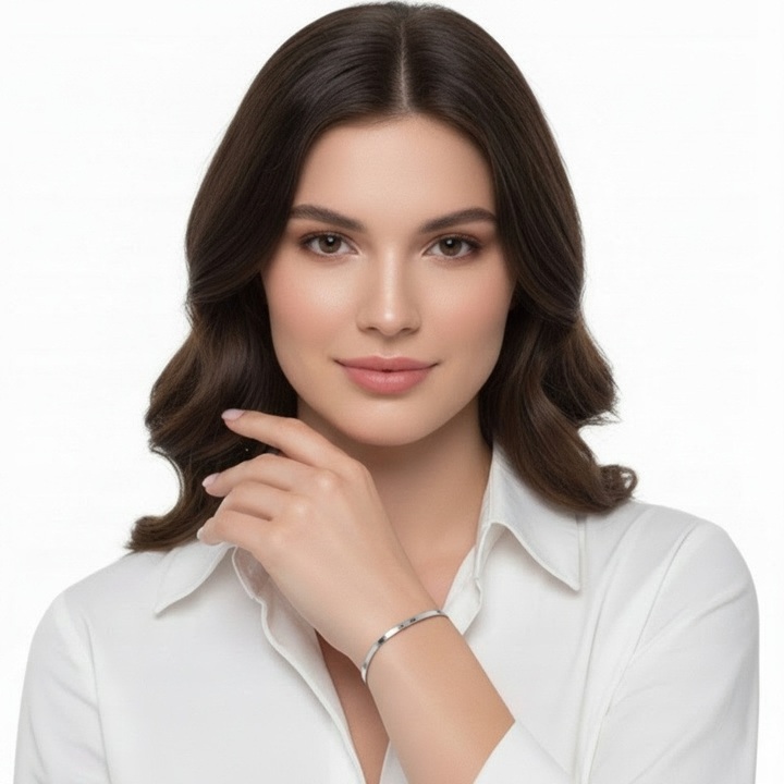 Bransoletka srebrna taśma rodowana 18cm srebro 925