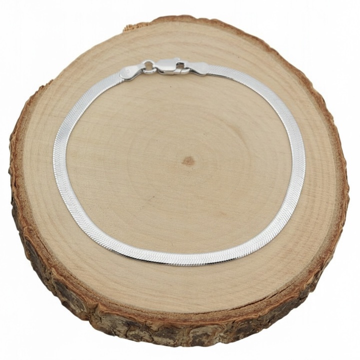 Bransoletka srebrna taśma rodowana 18cm srebro 925