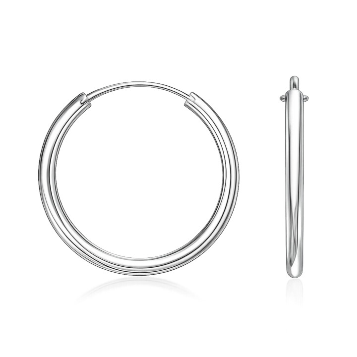 Kolczyki koła 10mm rodowane srebro 925