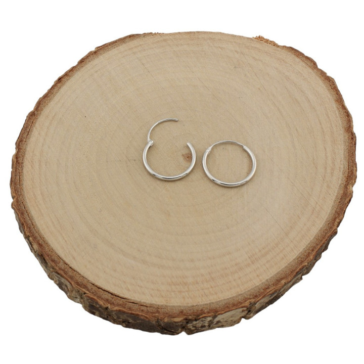 Kolczyki koła 10mm rodowane srebro 925