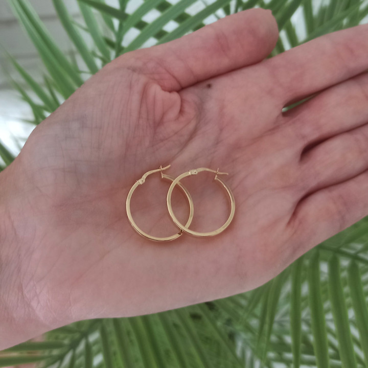 Kolczyki złote gładkie koła 20mm złoto 585