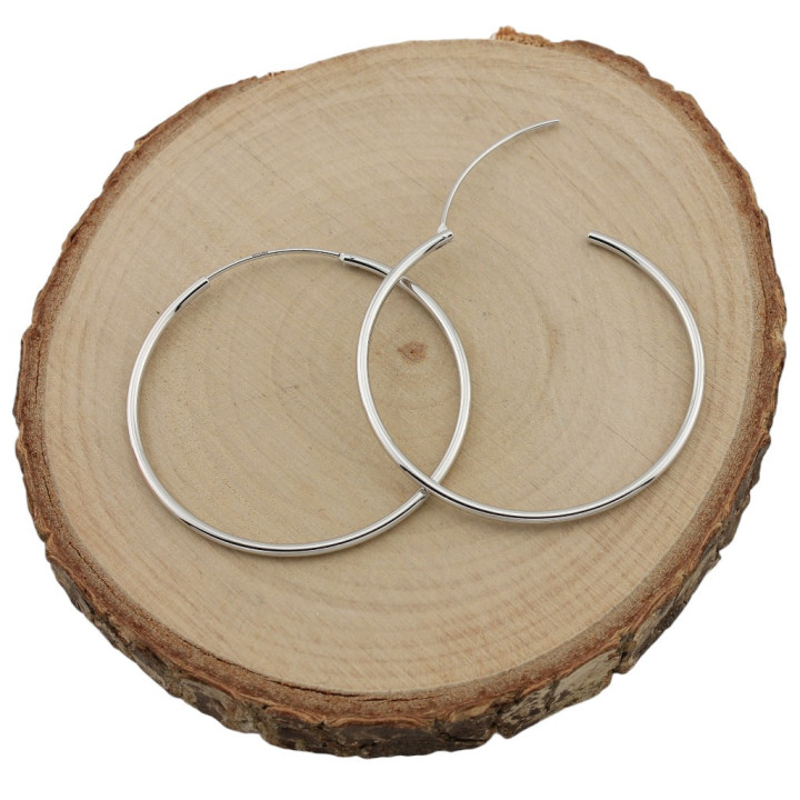 Kolczyki koła 10mm rodowane srebro 925