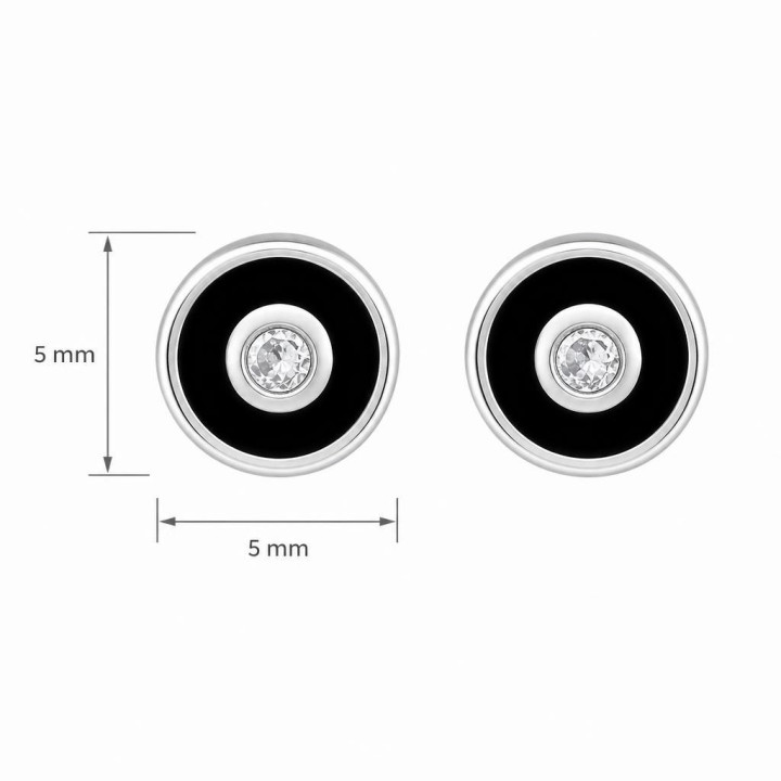 Kolczyki Okrągły Emalia,Cyrkonia Srebro pr.925 5.00 mmx5.00 mm